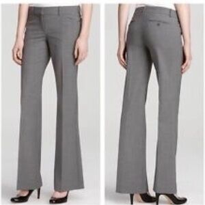 Theory Arlene North Hampton Gray Wool Blend Pinstripe Straight leg Dress Pants